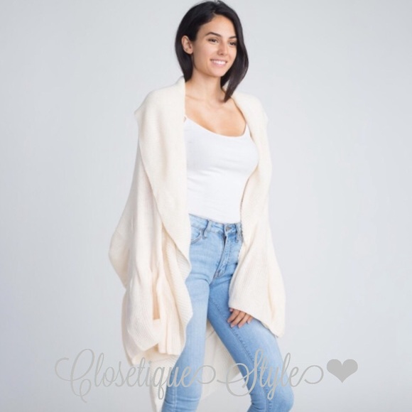 Ivory Long Knit Cardigan - Picture 2 of 5